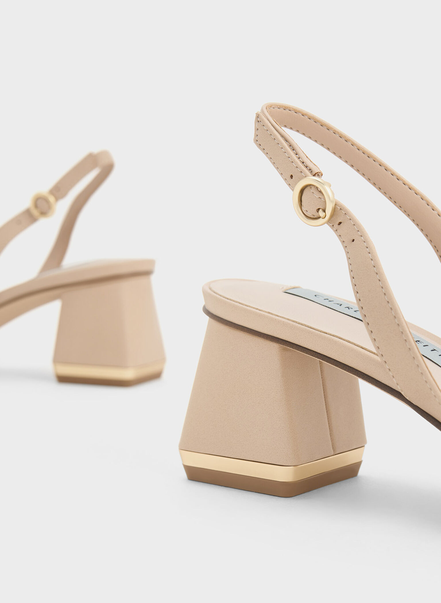 Katarina Trapeze Heel Slingback Pumps, Light Pink, hi-res