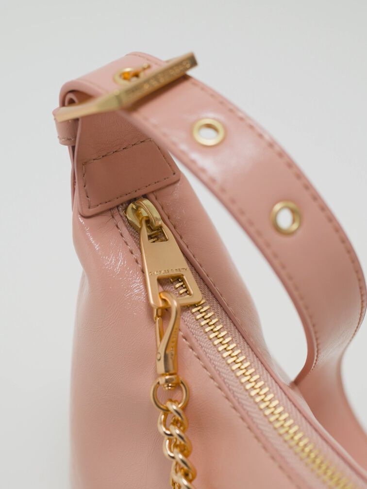 Atwood Chain-Embellished Shoulder Bag, Light Pink, hi-res