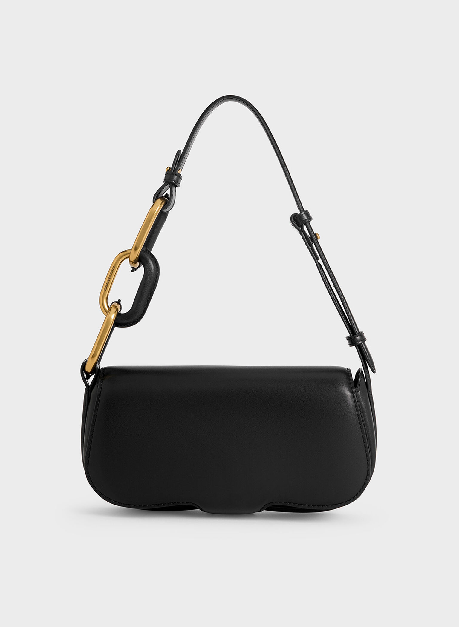 Kora Metallic-Accent Elongated Bag, Black, hi-res