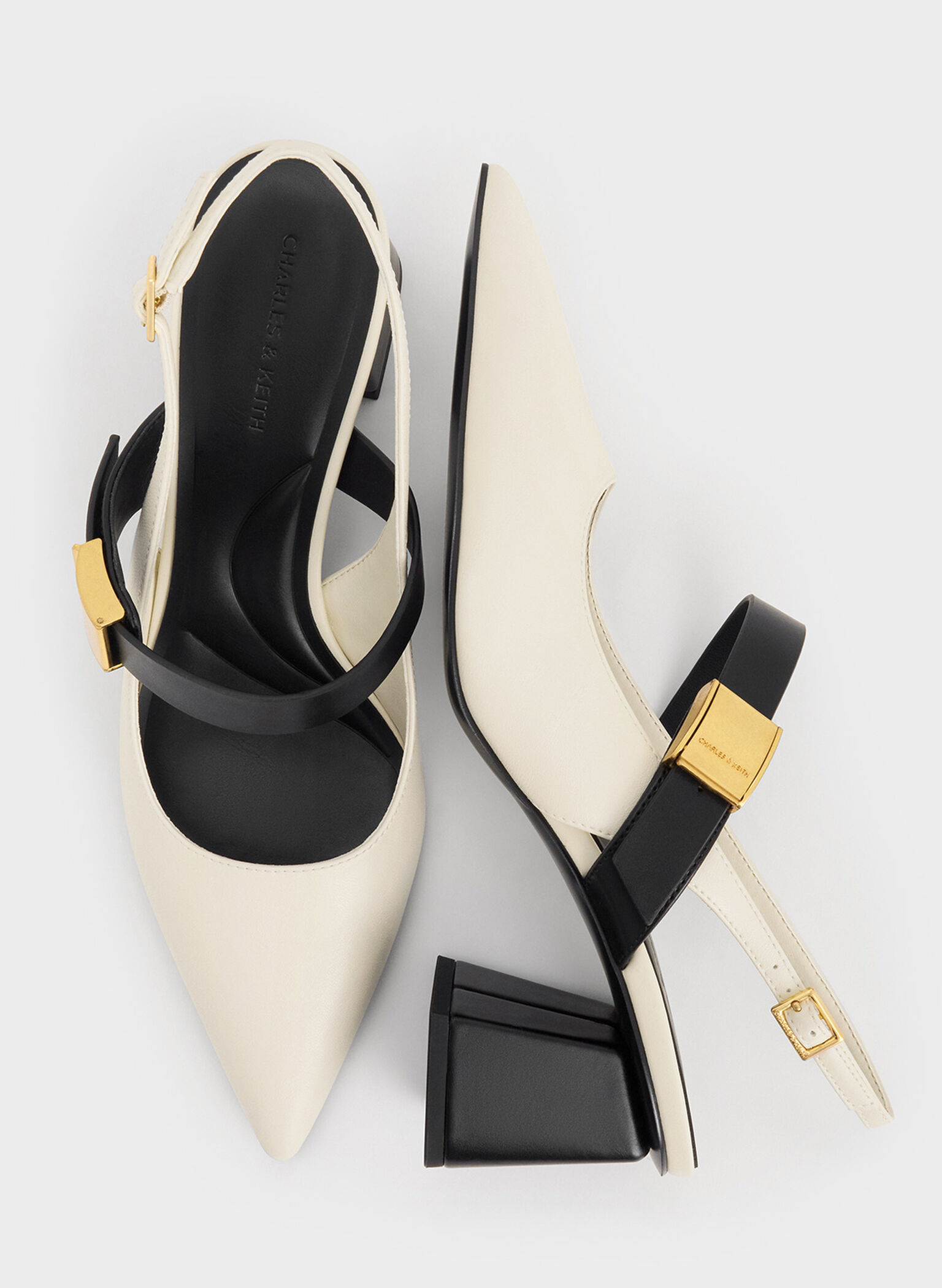Yvette Mary Jane Slingback Pumps, Chalk, hi-res