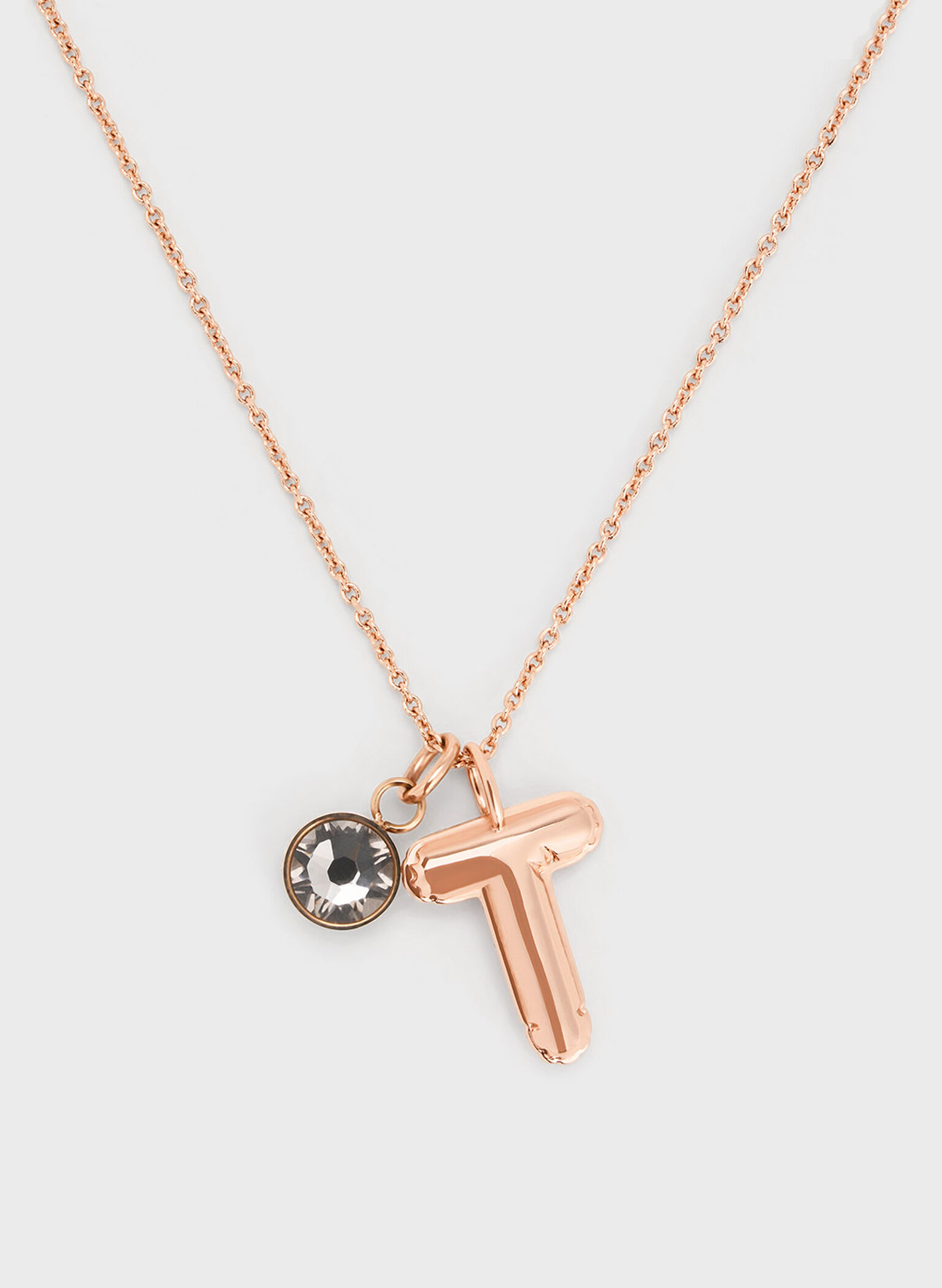 Alphabet 'T' Charm, Rose Gold, hi-res