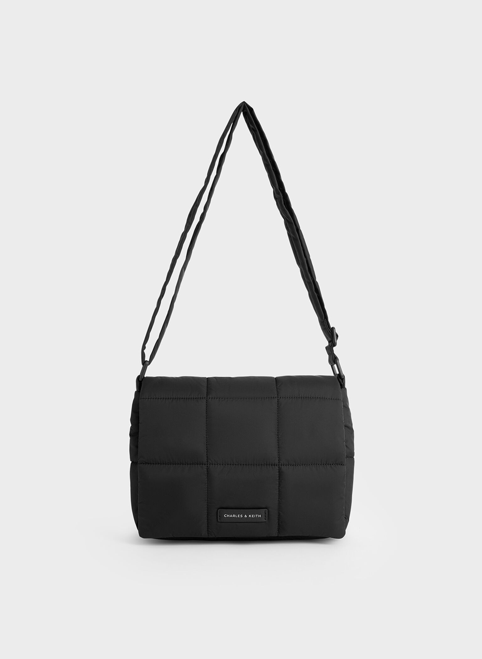 Mini Errya Nylon Quilted Puffy Crossbody Bag, Jet Black, hi-res