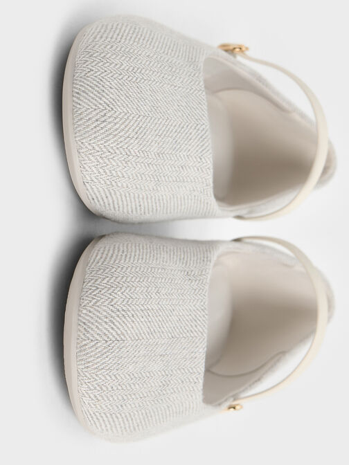 Gertrude Tweed Round-Toe Mary Janes, Light Grey, hi-res