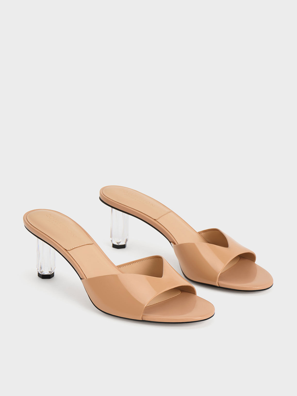 Nude leather mules outlet