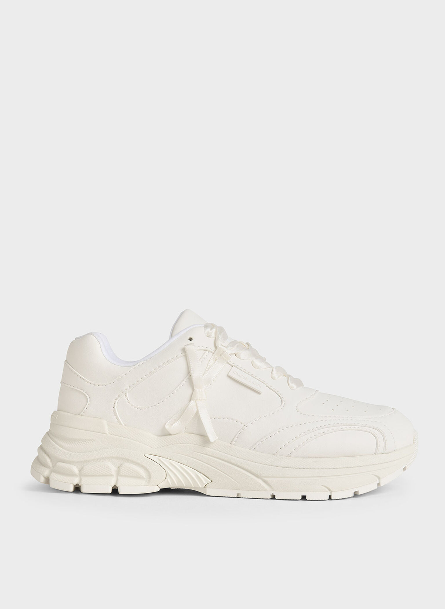 Lace-Up Chunky Sneakers, White, hi-res