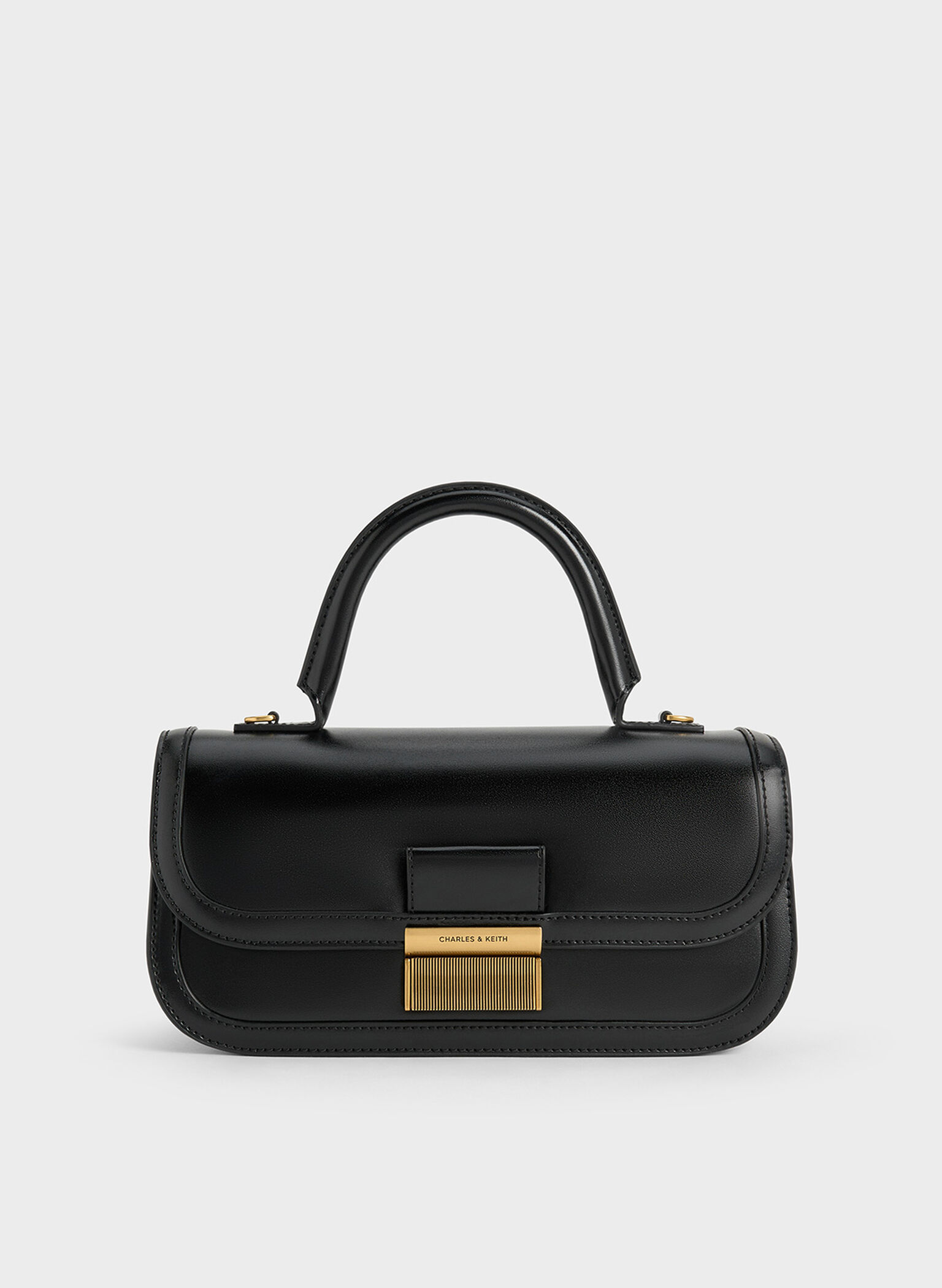 Charlot Elongated Top Handle Bag, Black, hi-res