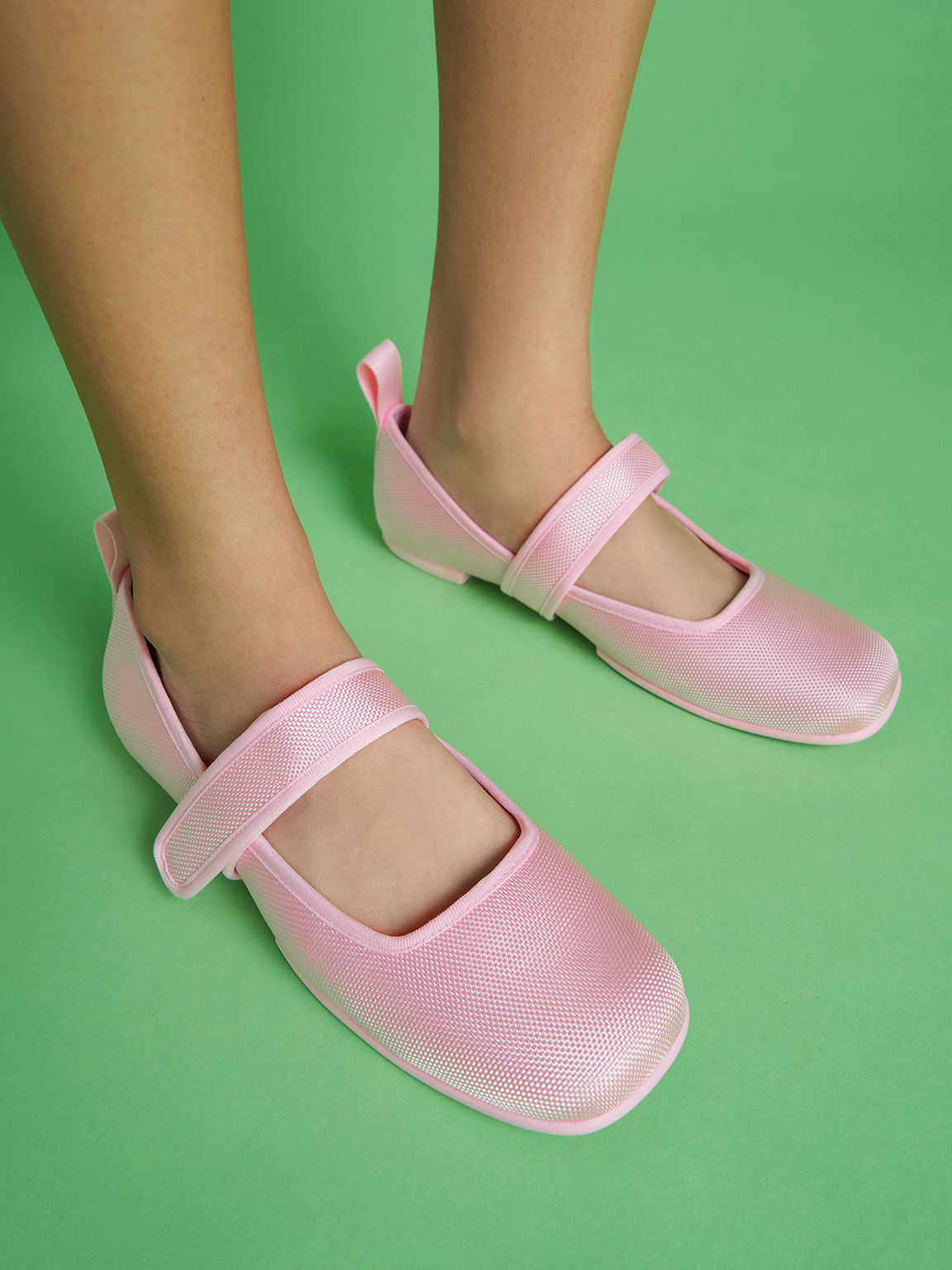 Nori Recycled Polyester Mary Jane Flats, Light Pink, hi-res