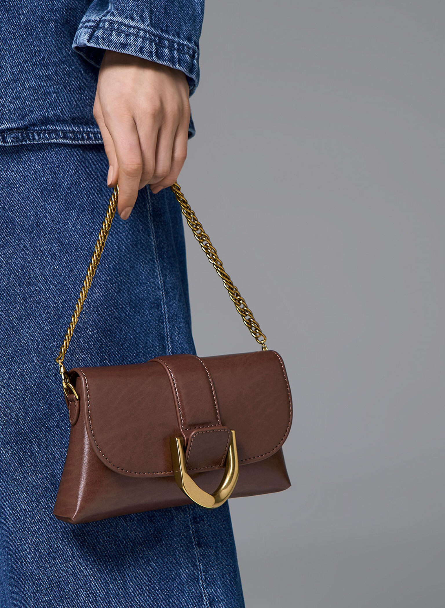 Gabine Crossbody Bag, Dark Brown, hi-res