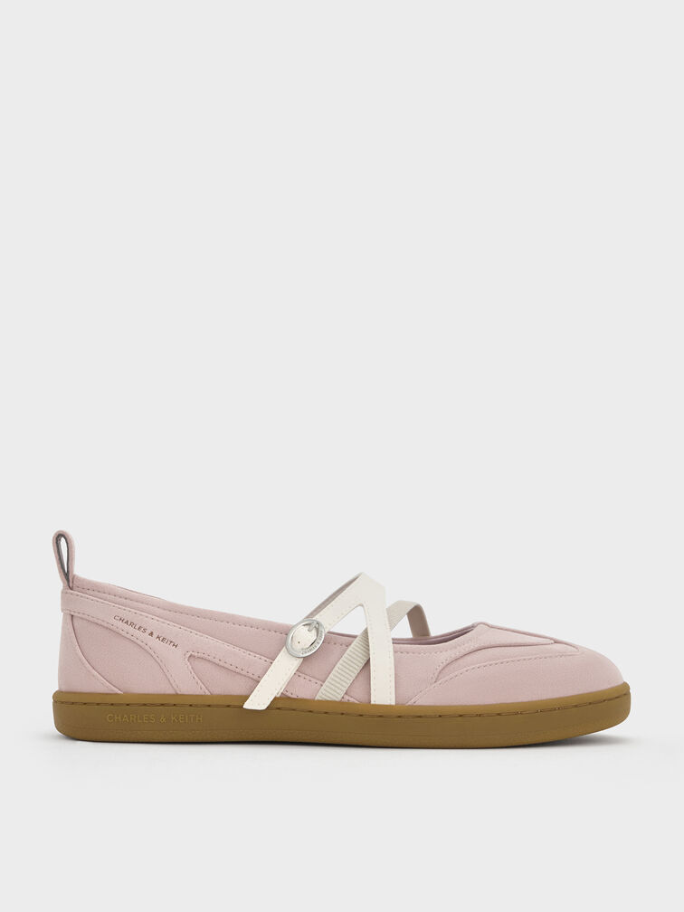 Tiggy Faux Suede Two-Tone Ballet Sneakers, Mauve, hi-res