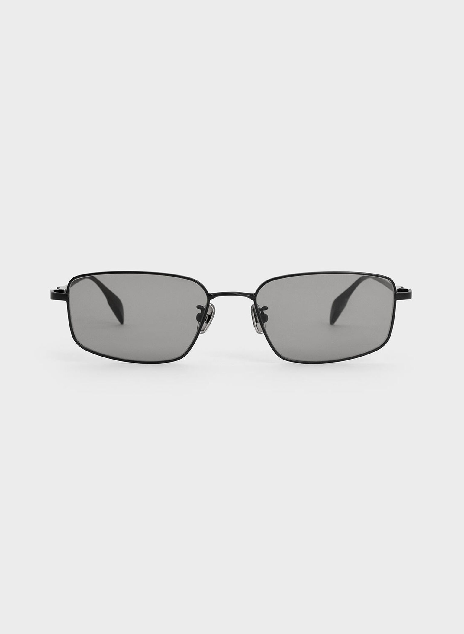 Inara Metallic-Rim Sunglasses, Black, hi-res