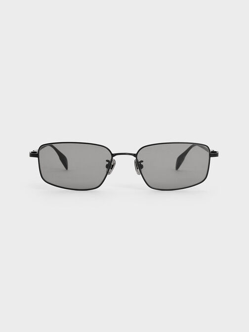Inara Metallic-Rim Sunglasses, Black, hi-res