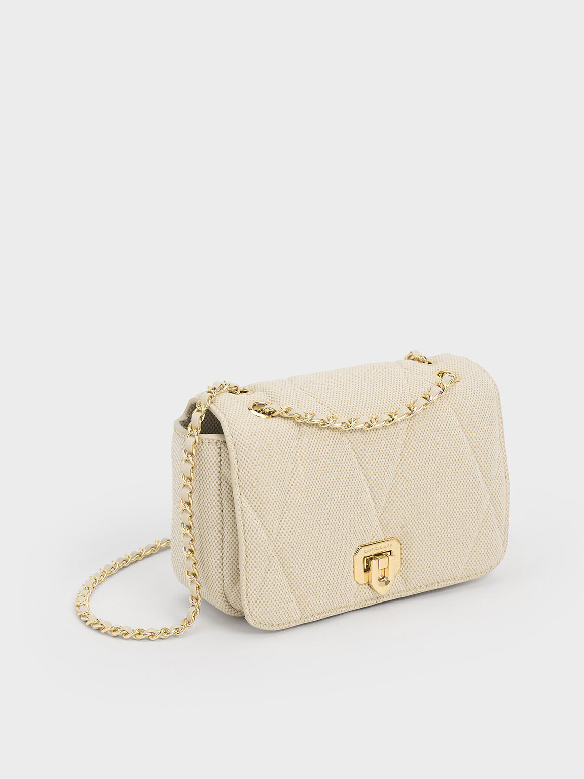 Charles and keith quilted sling bag top