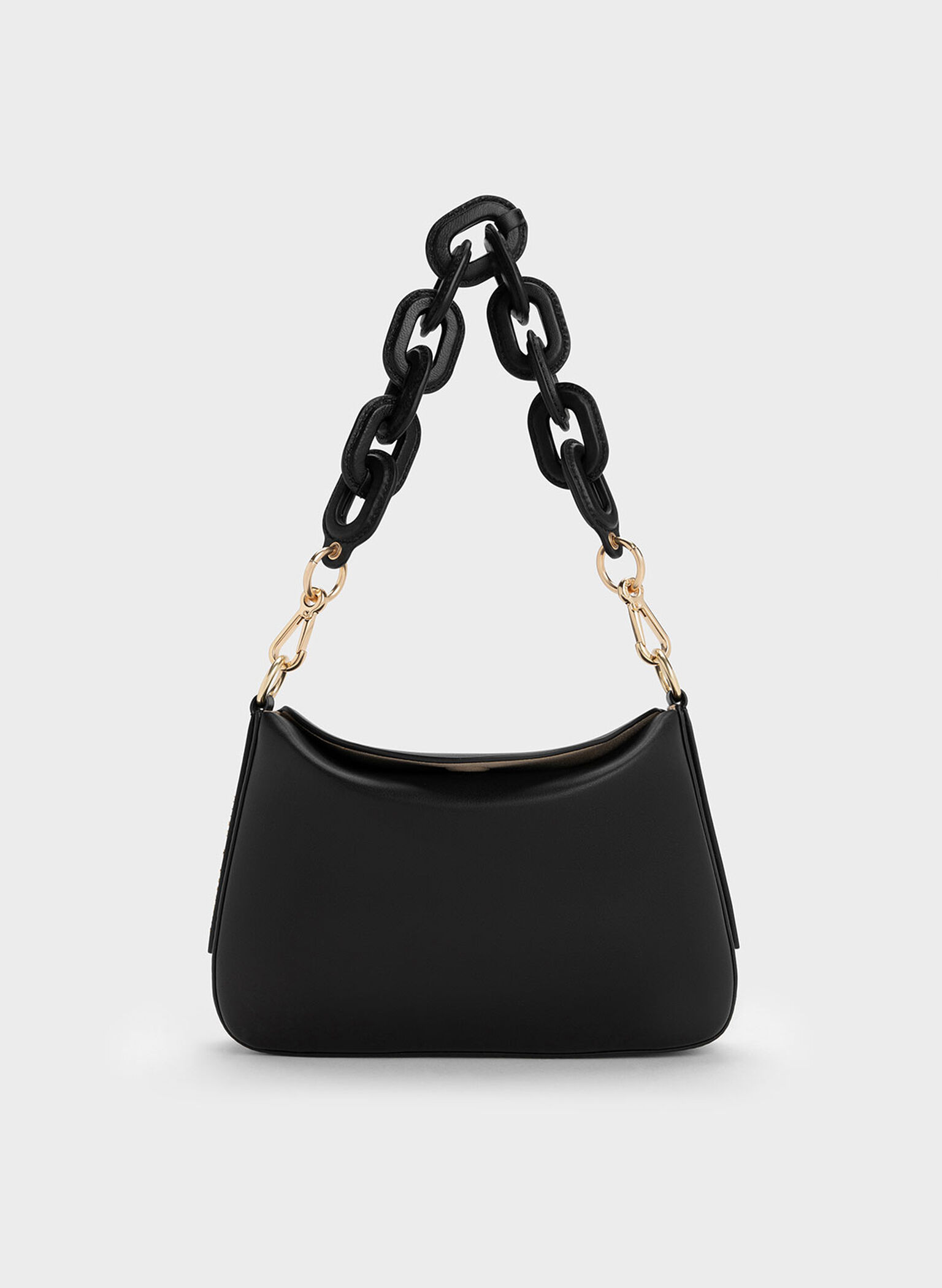 Catena Chain-Handle Bag, Black, hi-res