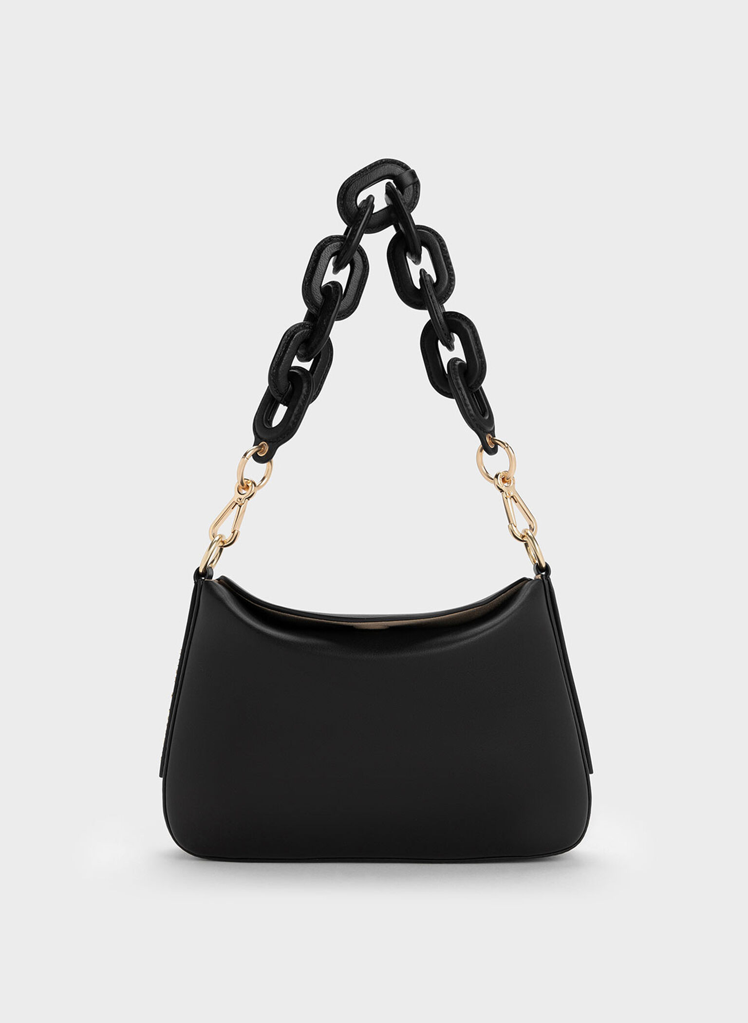 Catena Chain-Handle Bag, Black, hi-res