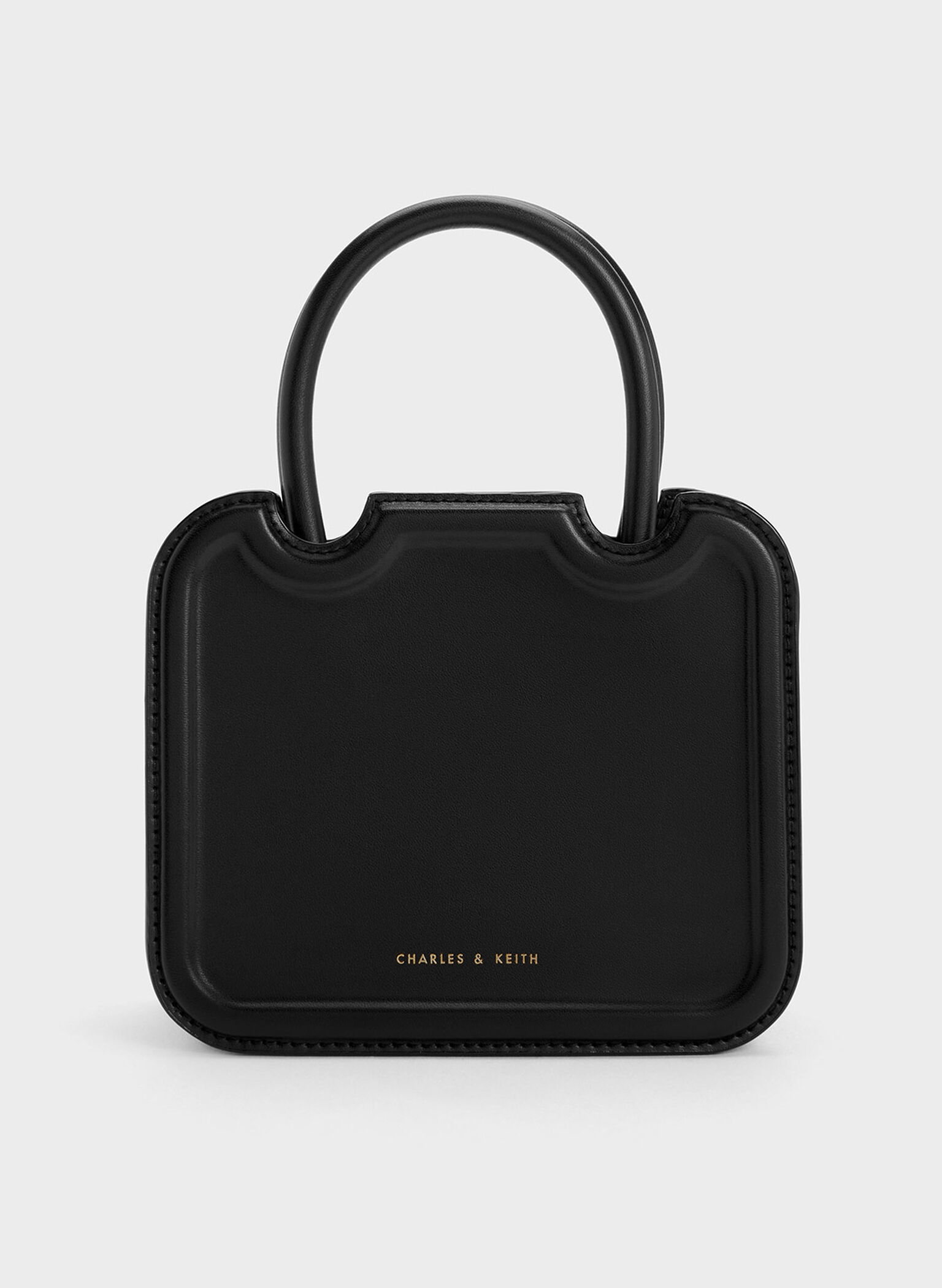 Perline Sculptural Top Handle Bag, Black, hi-res