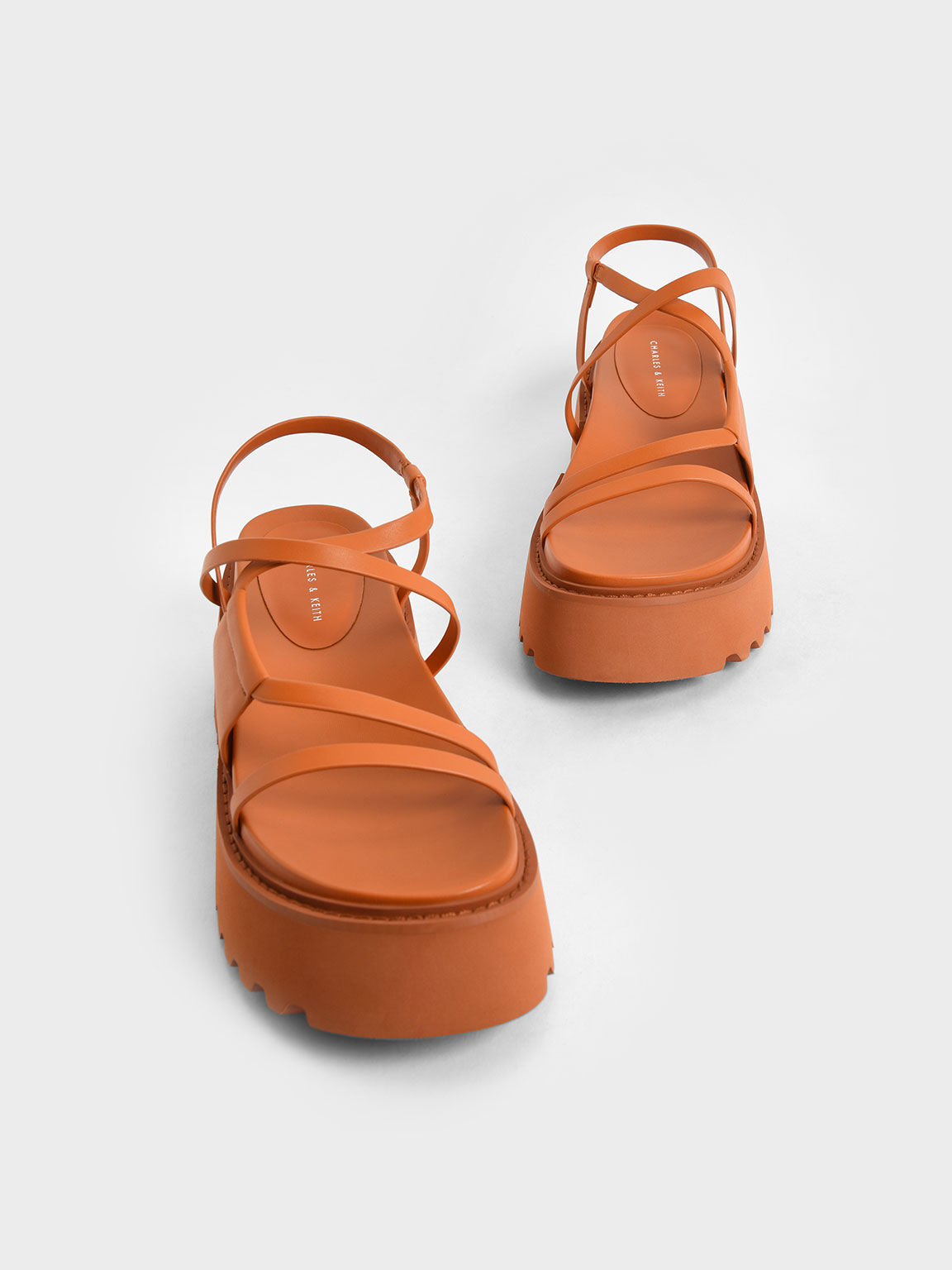Orange flatform cheap sandals