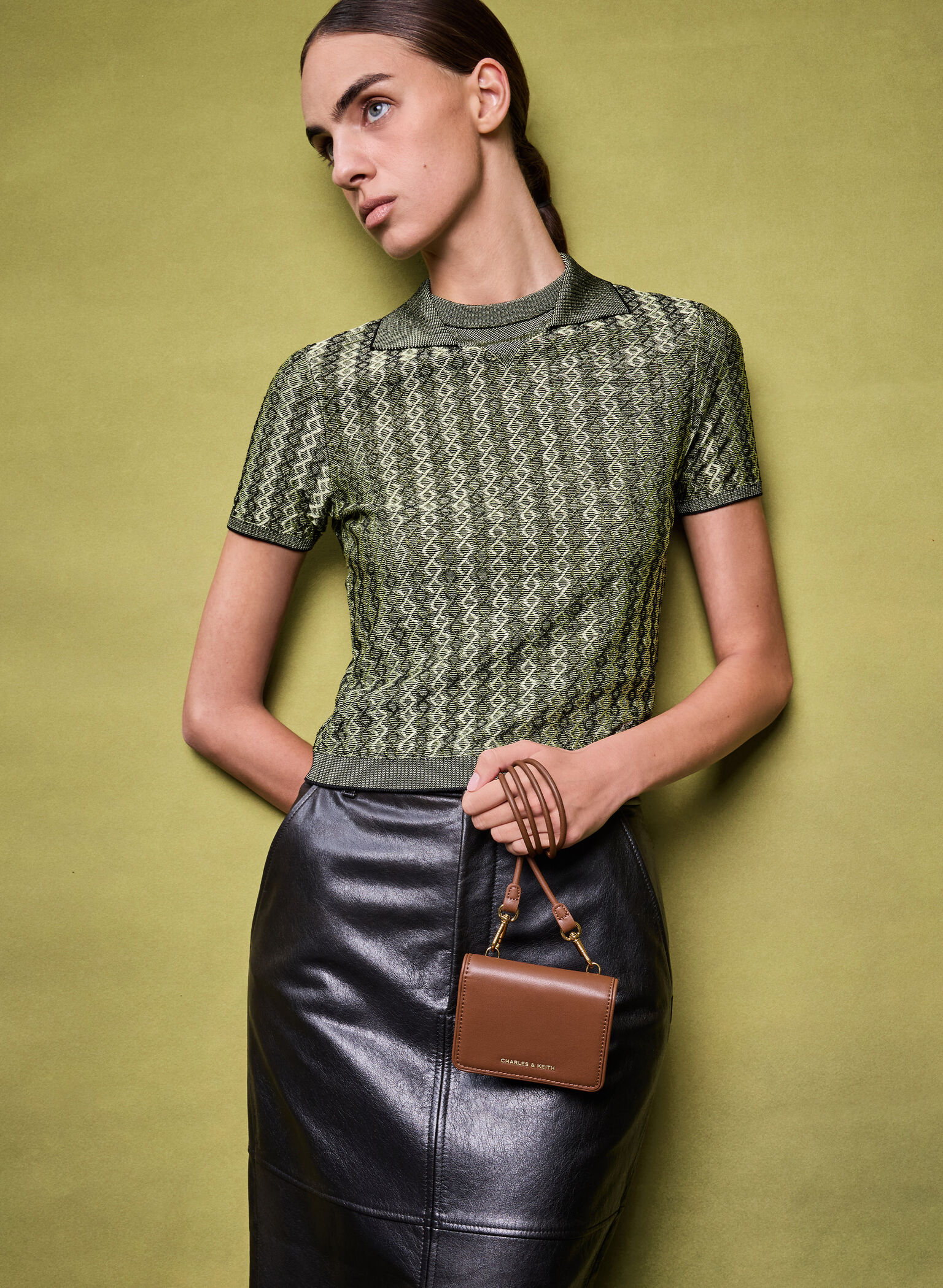 Lyla Knotted-Strap Wallet, Chocolate, hi-res