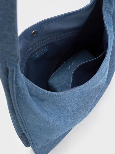 Lumen Denim Slouchy Hobo Bag, Denim Blue, hi-res