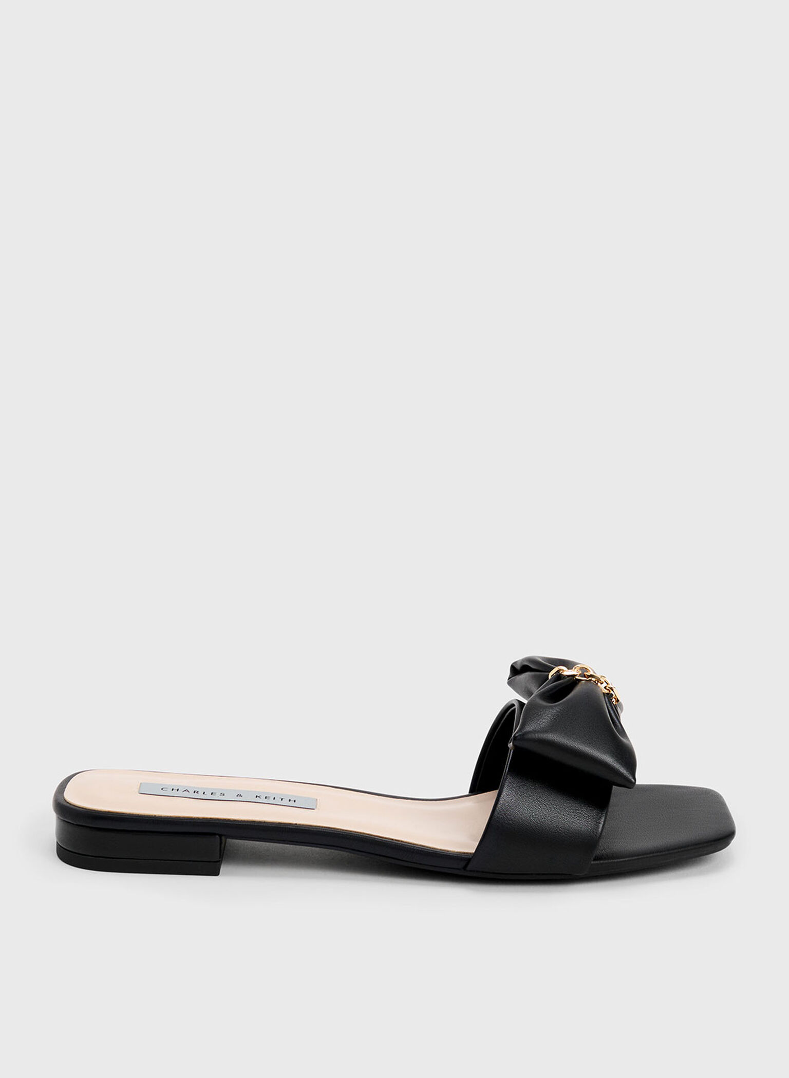Chain-Link Bow Slides, Black, hi-res