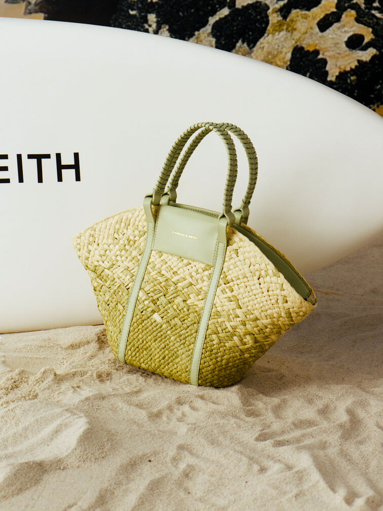 Shalia Raffia Basket Bag, Matcha Green, hi-res
