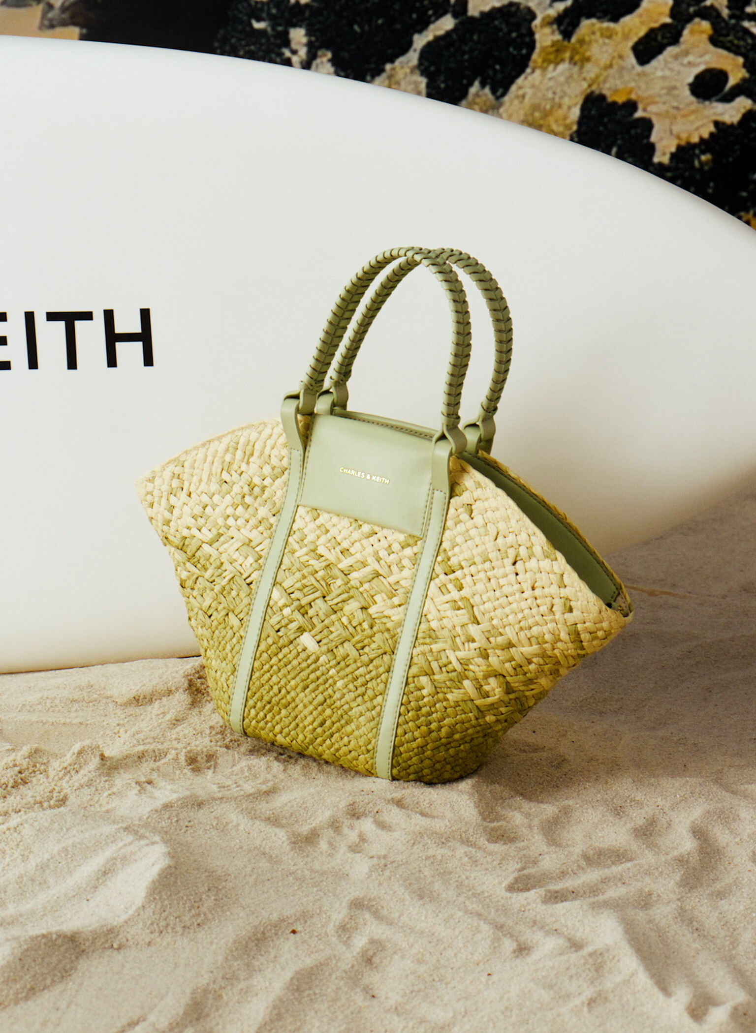 Shalia Raffia Basket Bag, Matcha Green, hi-res