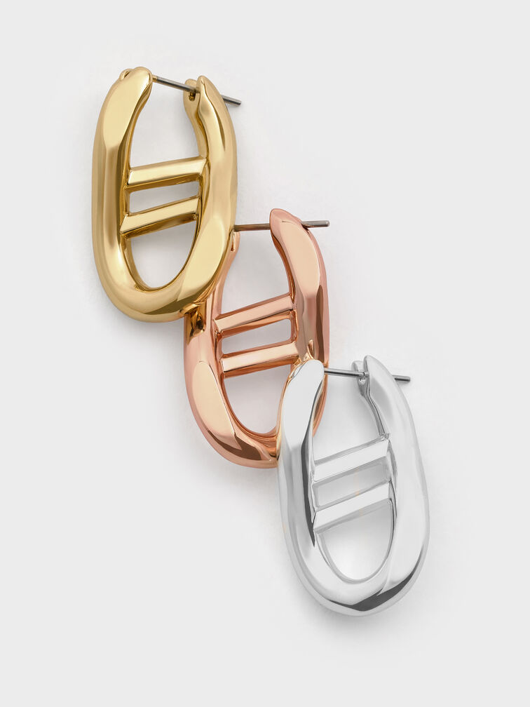 Nyra Sculptural Drop Earrings, Rose Gold, hi-res