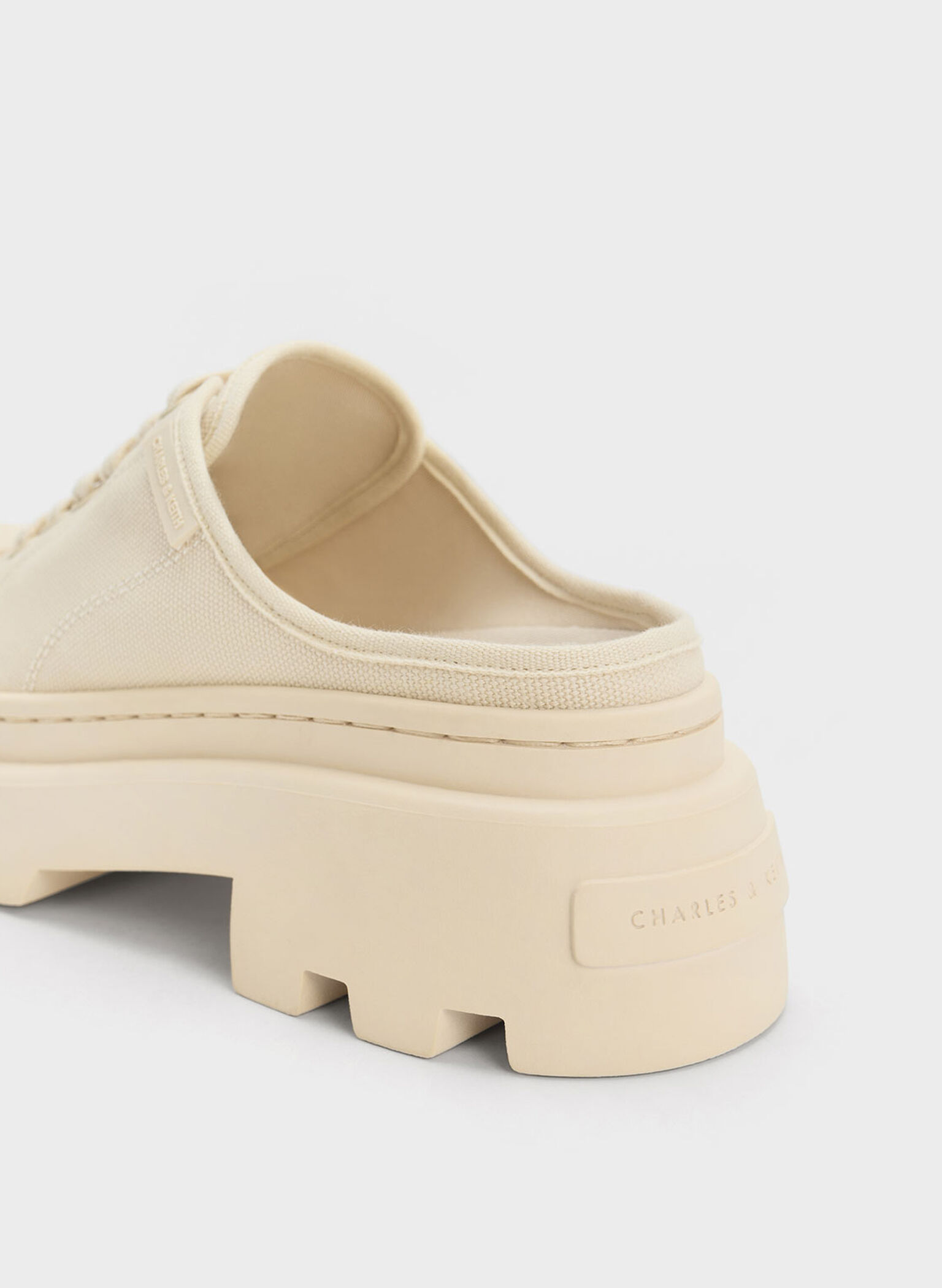 Canvas Backless Sneakers, Chalk, hi-res