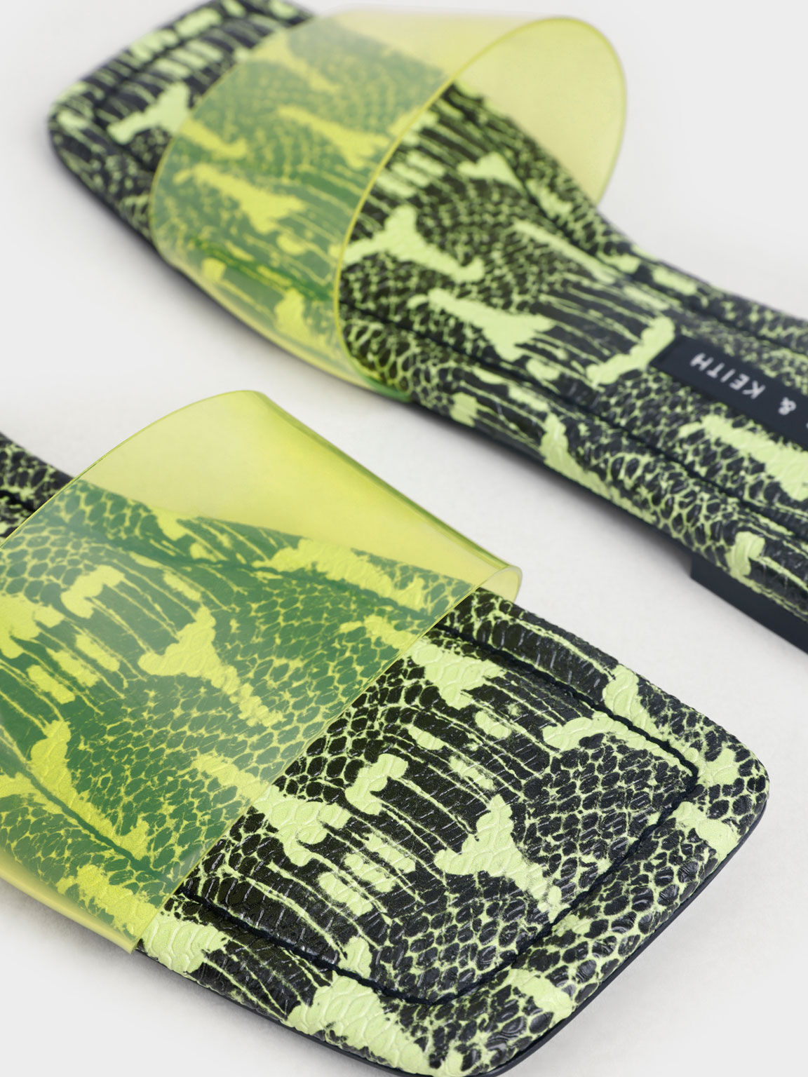 Snake-Print Padded Slide Sandals, Animal Print Yellow, hi-res