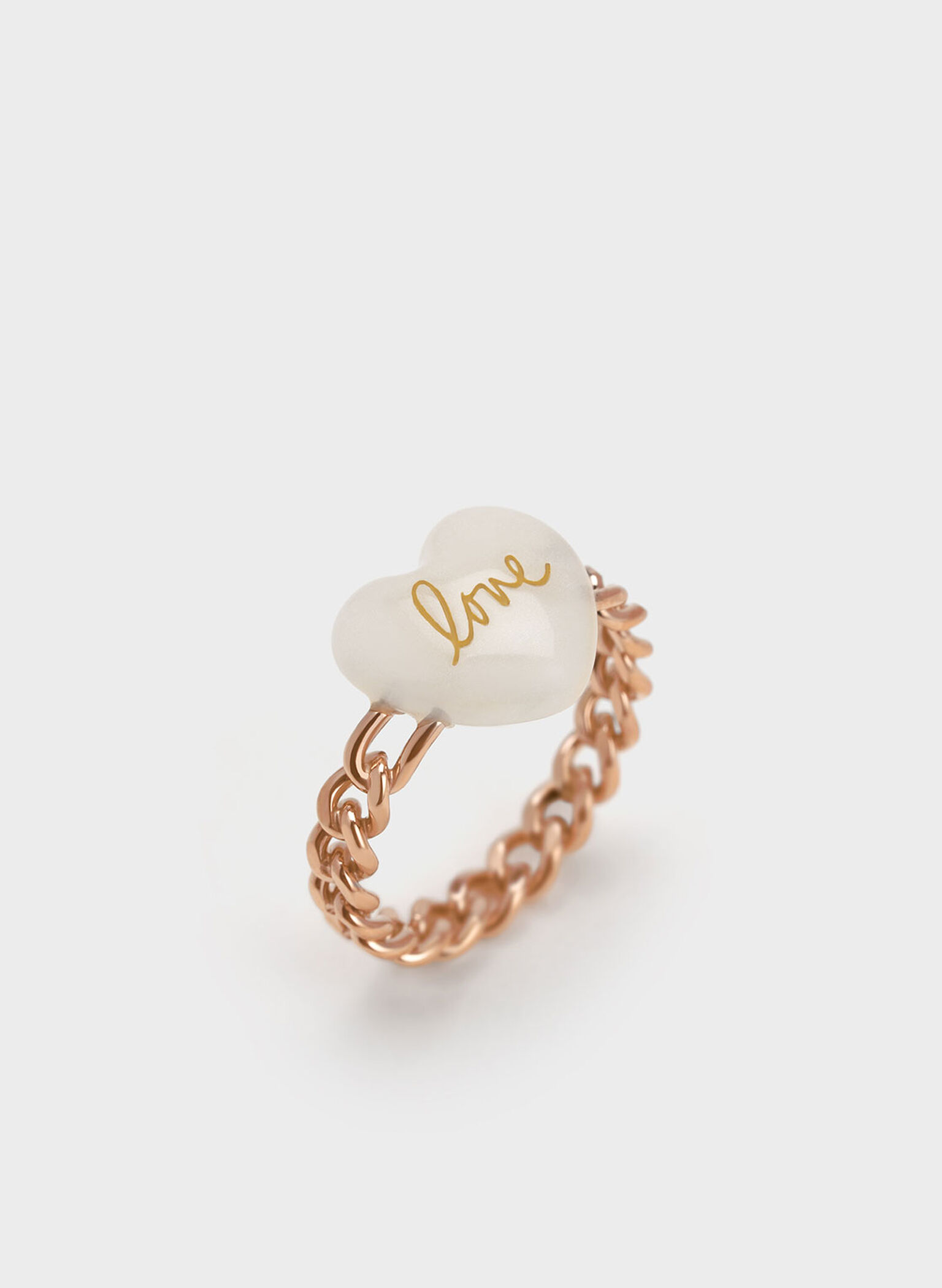 "Love" Heart Braided Ring, Gold, hi-res