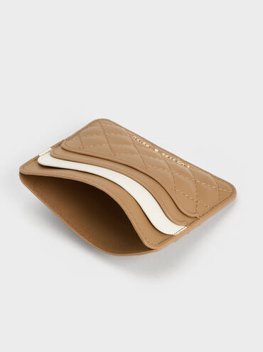 Quilted Multi-Slot Card Holder, Sand, hi-res