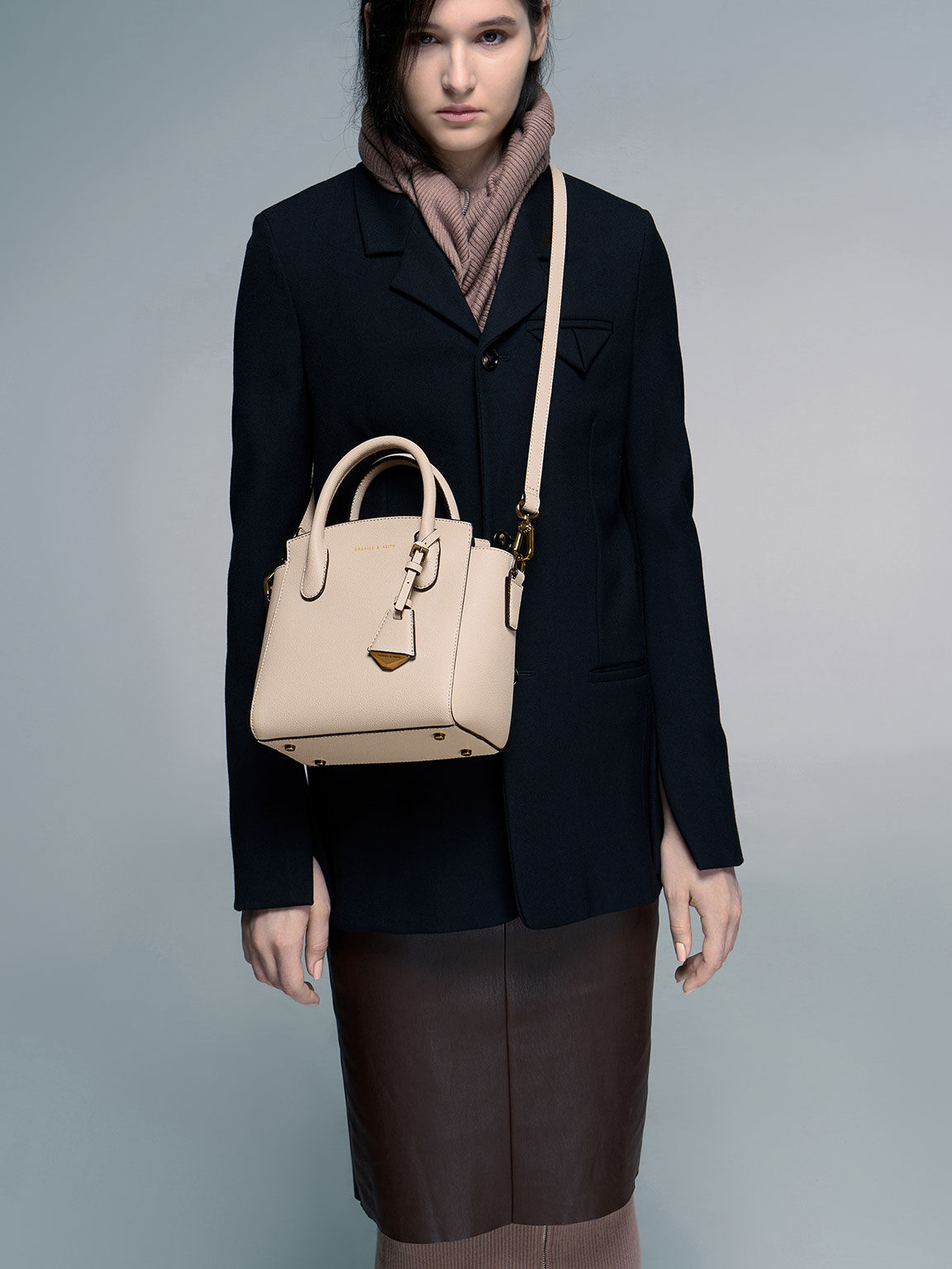 IVORY Trapeze Tote Bag CHARLES KEITH UK