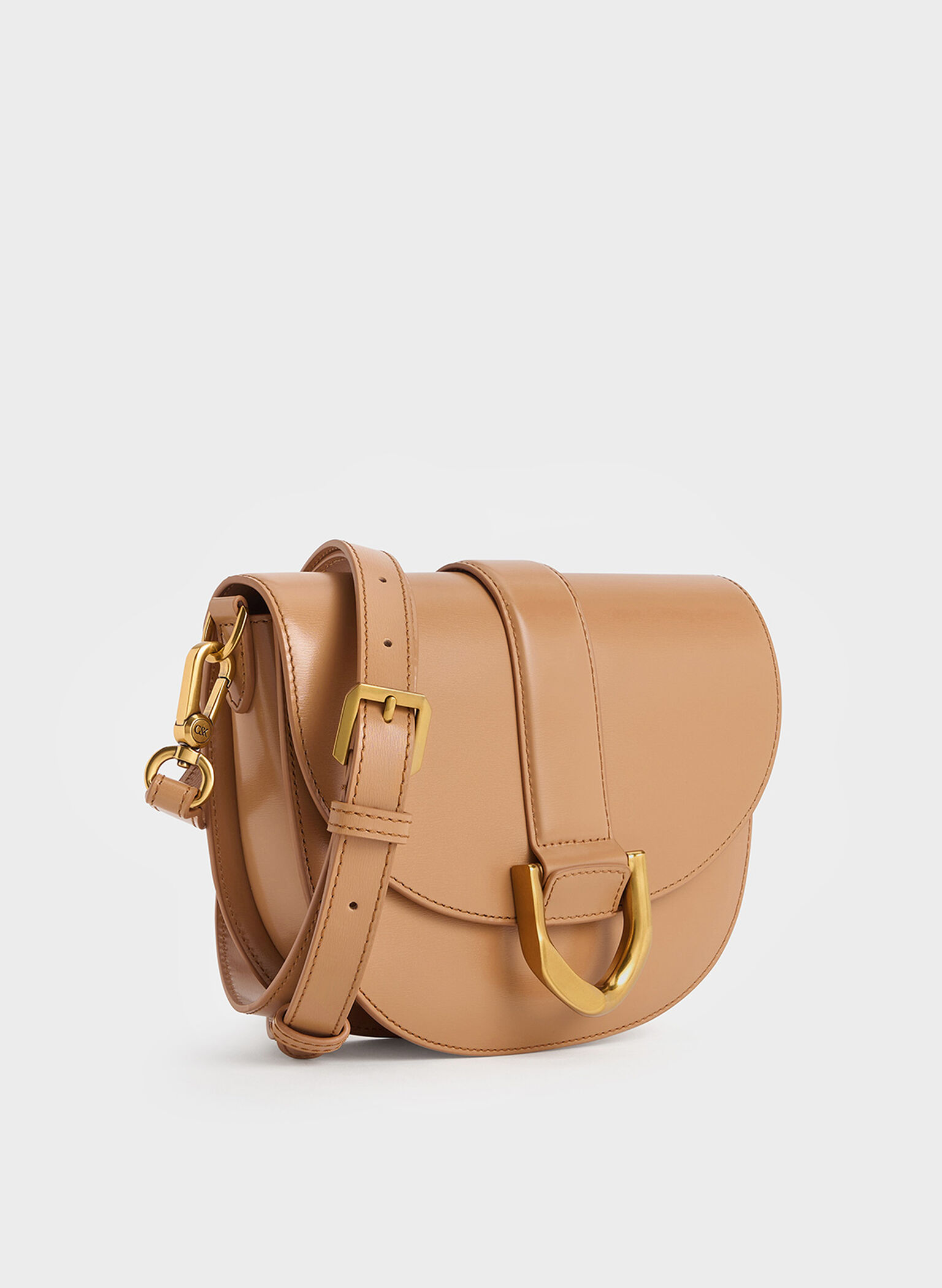 Gabine Leather Saddle Bag, Toffee, hi-res