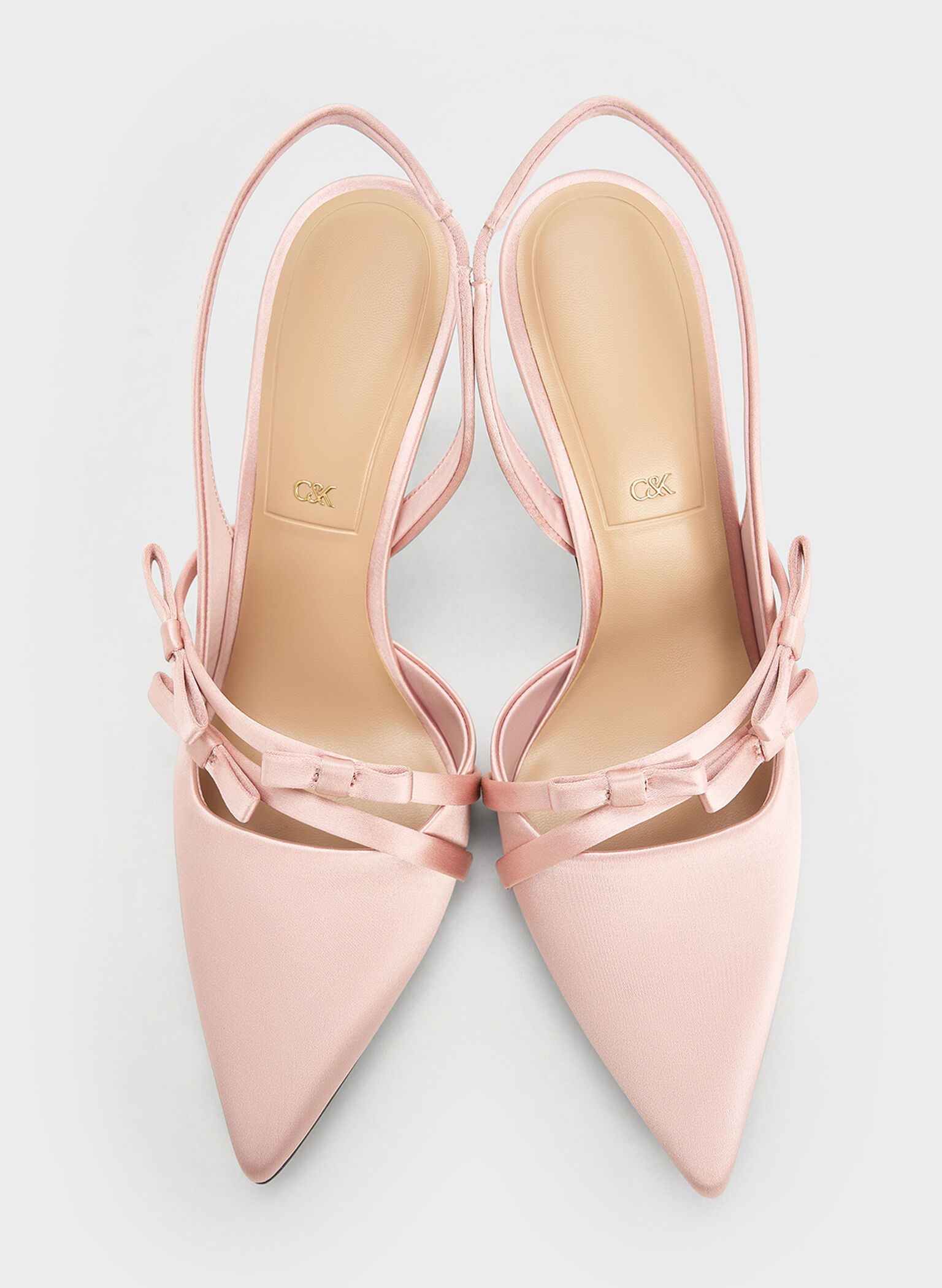 Jessy Recycled Polyester Bow Slingback Pumps, Pink, hi-res