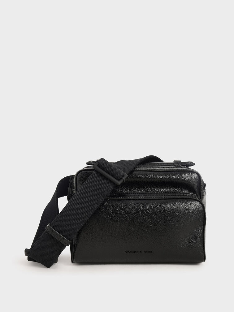 Double Zip Bag, Black, hi-res