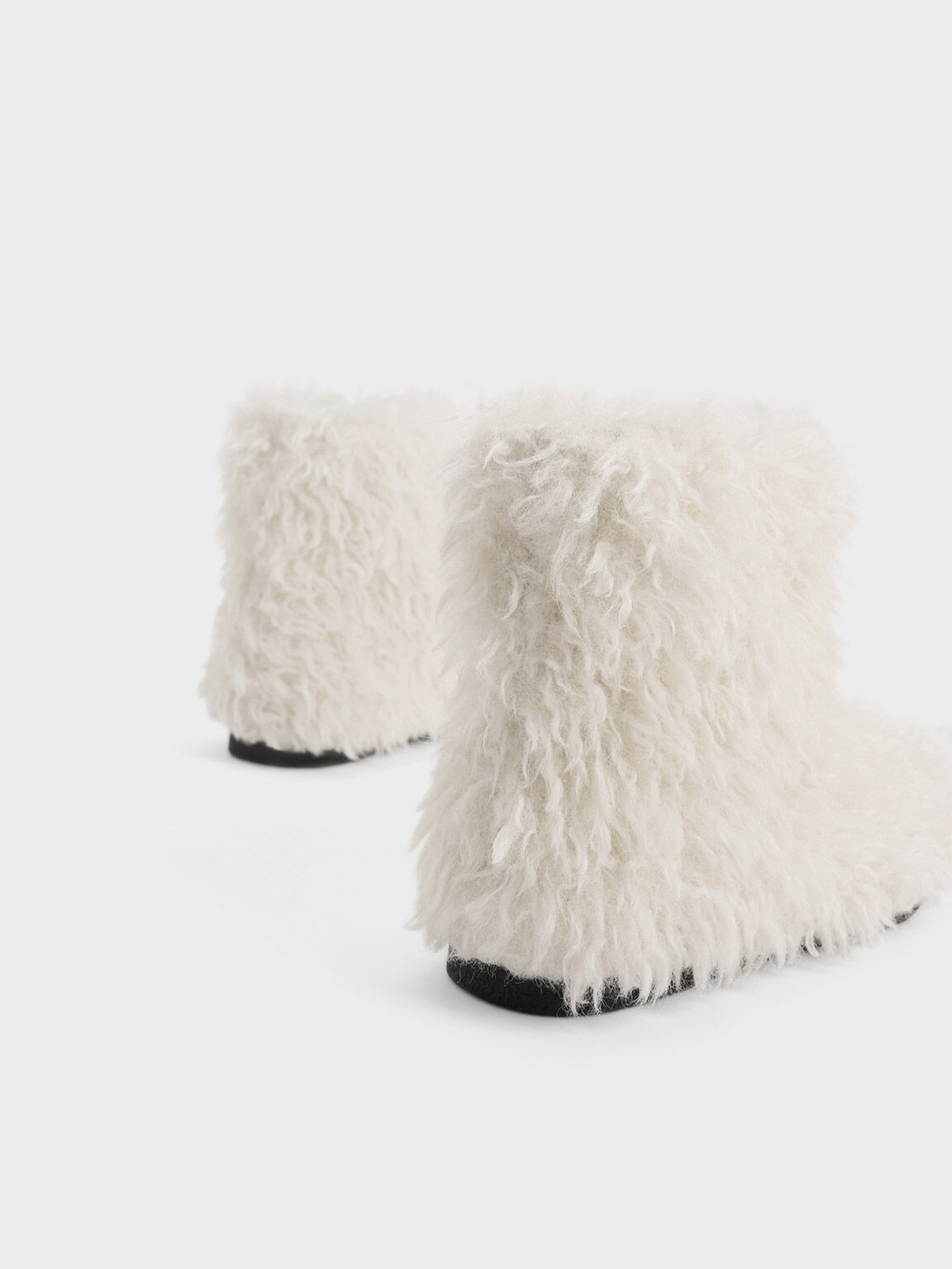 Chalk Furry Ankle Boots CHARLES KEITH UK