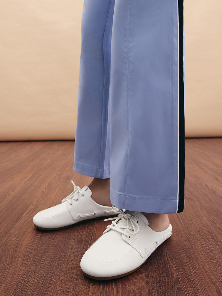 Slip-On Boat Shoes, White, hi-res