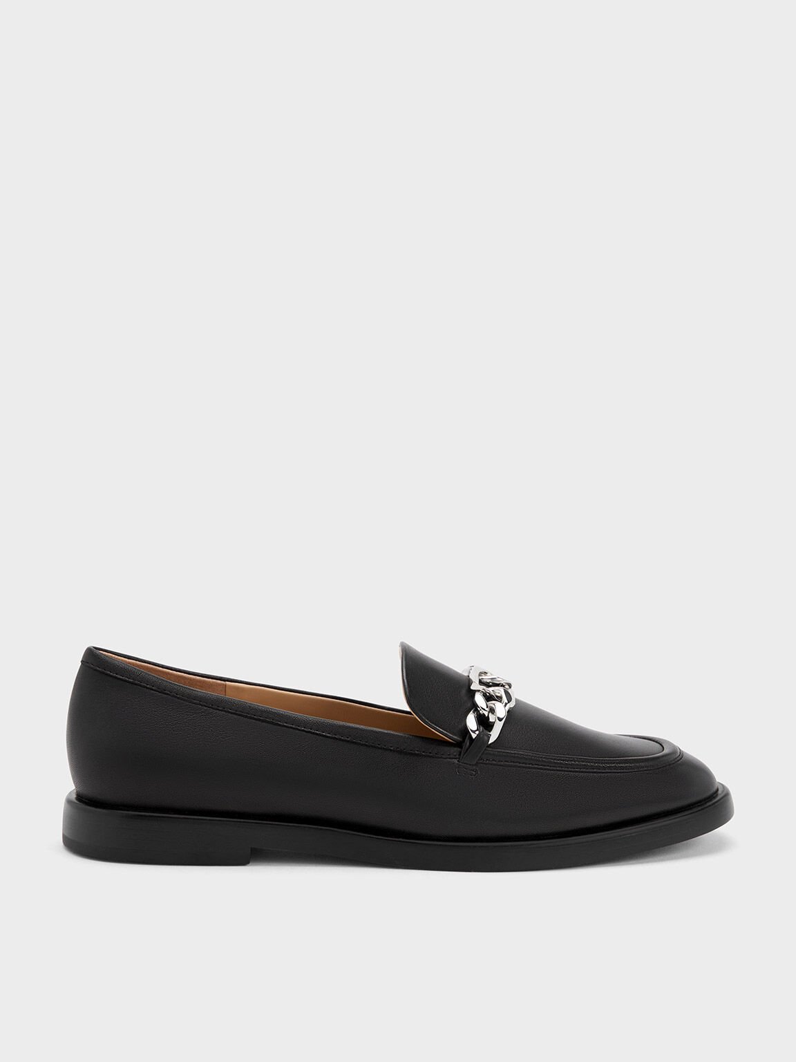 Black loafers with pearls sales