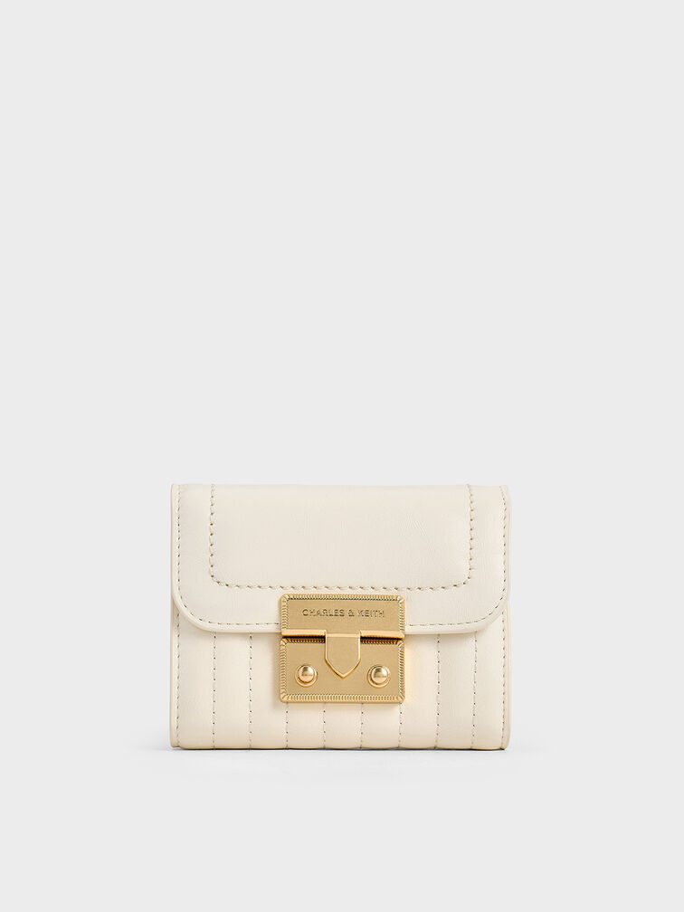 Donna Crinkle-Effect Wallet, Cream, hi-res