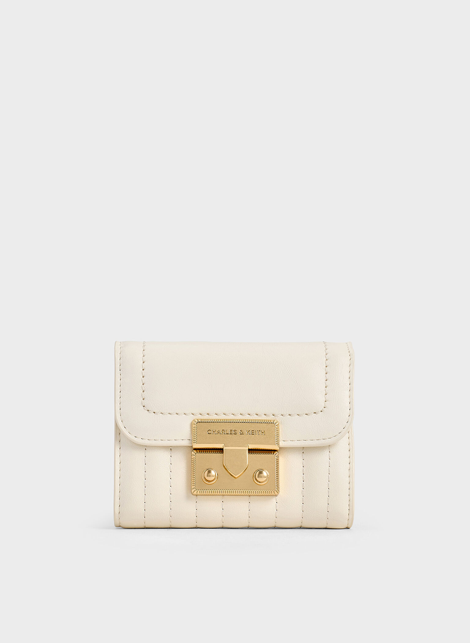 Donna Crinkle-Effect Wallet, Cream, hi-res