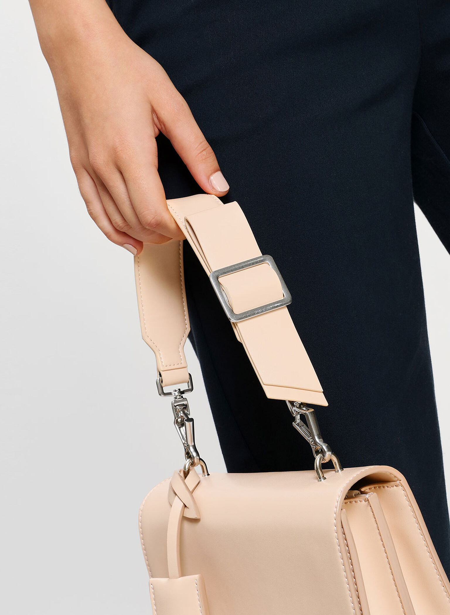 Buckled Bag Strap, Pink, hi-res