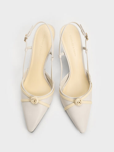 Rose Pointed-Toe Slingback Pumps, Butter, hi-res