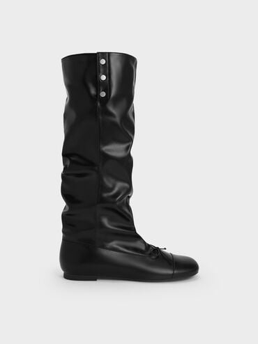 Gael Studded Slouchy Knee-High Boots, Black, hi-res