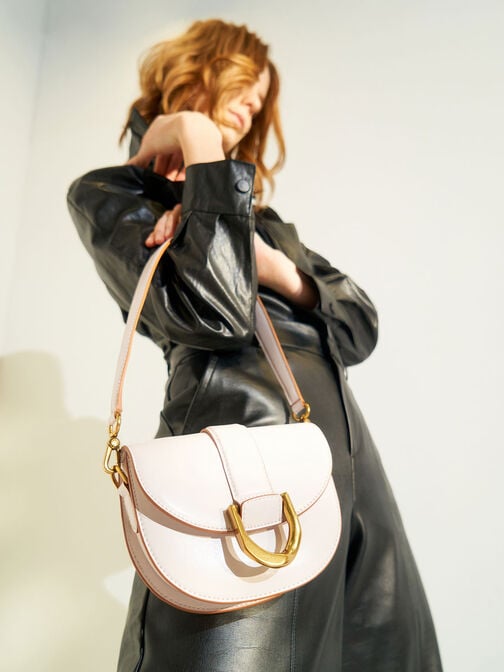 Mini Gabine Saddle Bag, Pink, hi-res