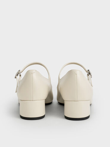 Bow Cap-Toe Mary Jane Pumps, Chalk, hi-res