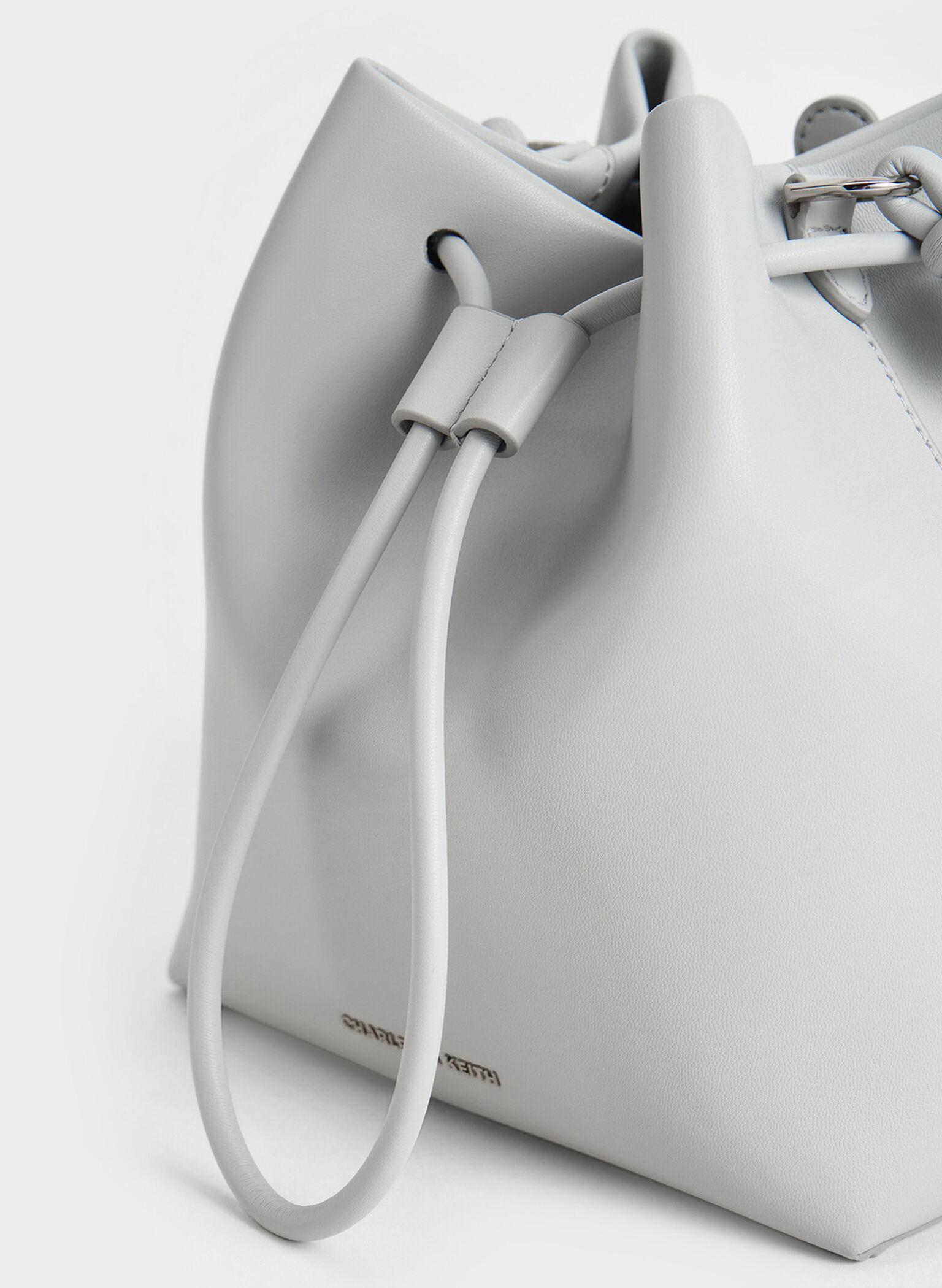 Leia Knotted Bucket Bag, Grey, hi-res