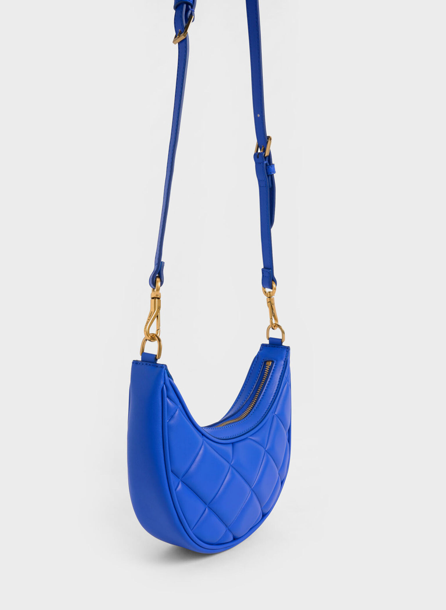 Bonnie Chain-Handle Crescent Bag, Cerulean, hi-res