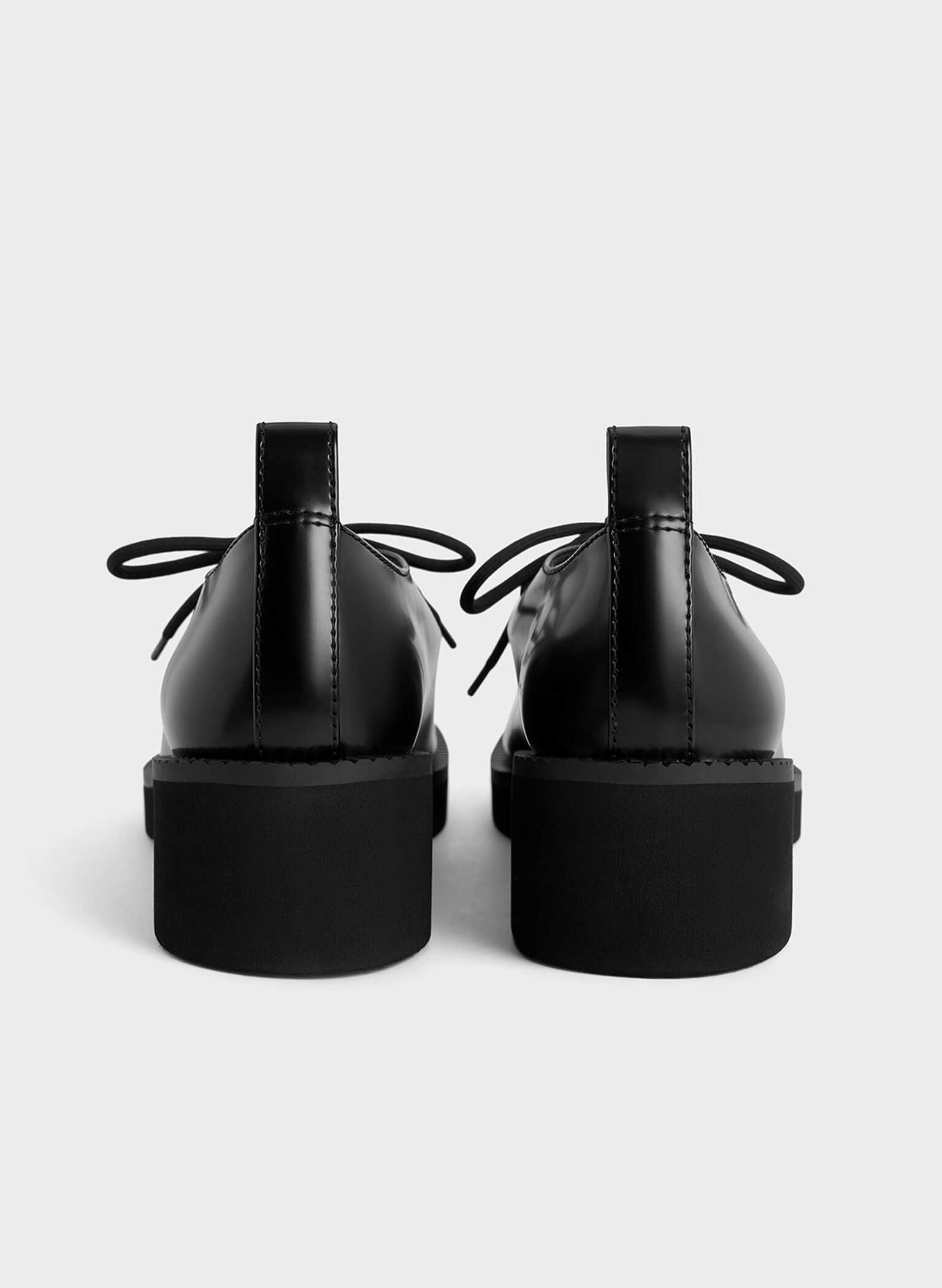 Lace-Up Chunky-Sole Derbys, Black Box, hi-res