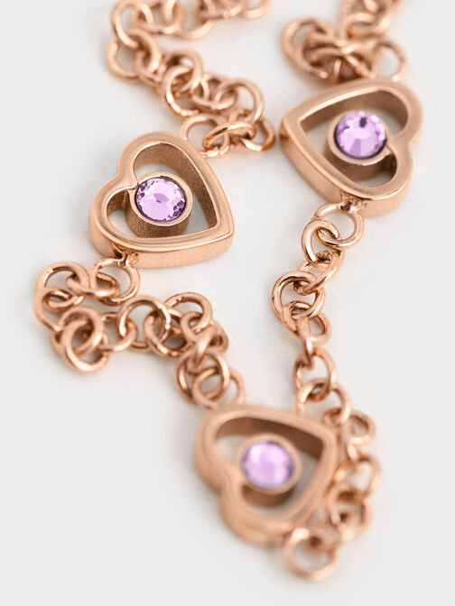 Malorie Crystal Heart Bracelet, Rose Gold, hi-res