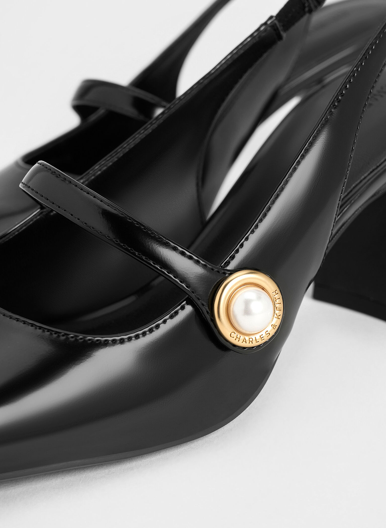 Pearl-Accent Mary Jane Pumps, Black Box, hi-res