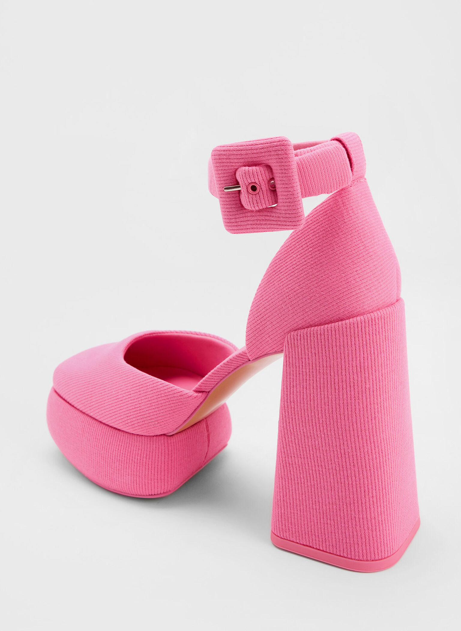 Sinead Woven Buckled D'Orsay Platform Pumps, Pink, hi-res